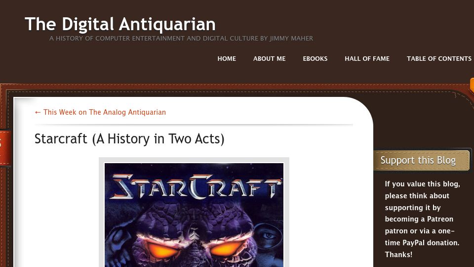 Screenshot of filfre.net: Starcraft (A History in Two Acts)
