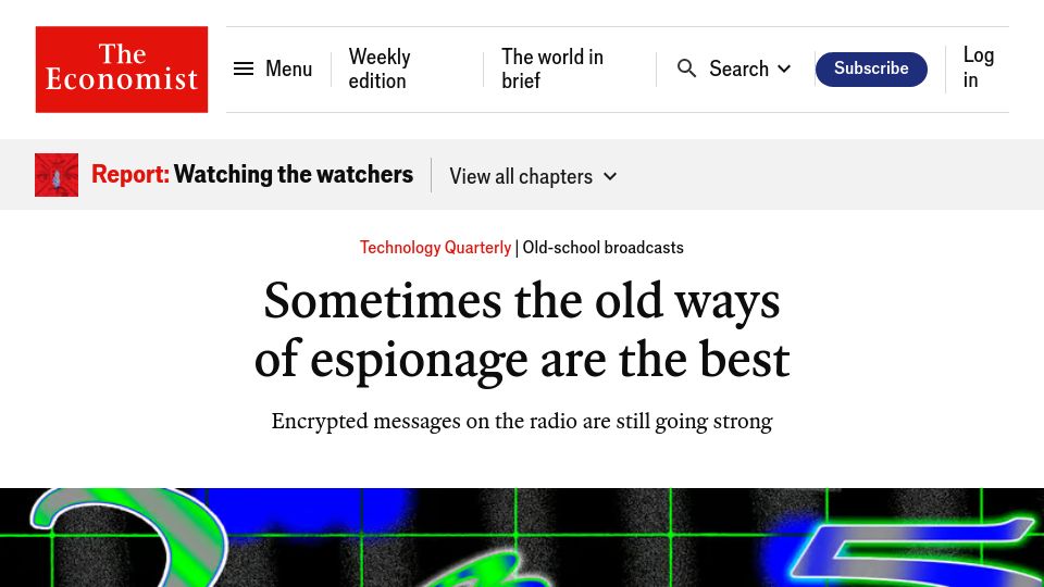 Screenshot of economist.com: Modern-day spying: sometimes old technology is more secure