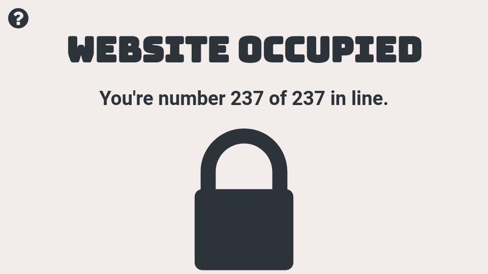 Screenshot of imherefor.me: Dumb website only lets one user in at a time