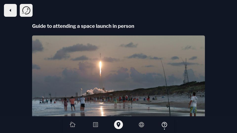 Screenshot of countdowntoignition.com: Guide to attending a space launch in person