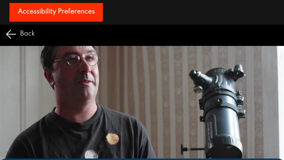 Screenshot of amiplus.ca: Tim Doucette, a blind astronomer who built the Deep Sky Eye Observatory