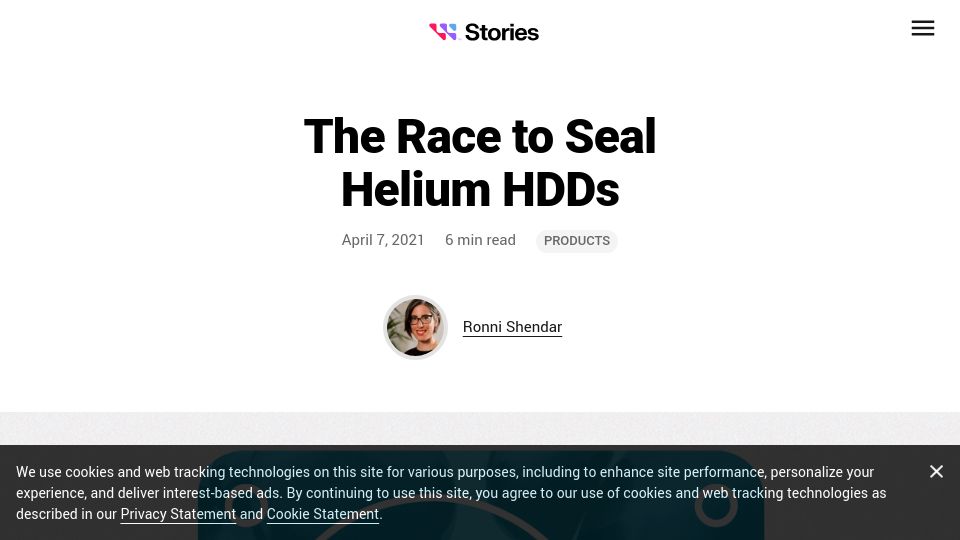 Screenshot of blog.westerndigital.com: The Race to Seal Helium HDDs (2021)
