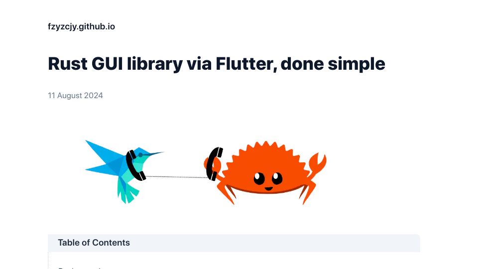 Screenshot of cjycode.com: Show HN: Rust GUI Library via Flutter