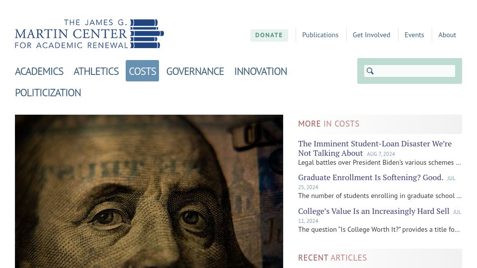 Screenshot of jamesgmartin.center: The Imminent Student-Loan Disaster