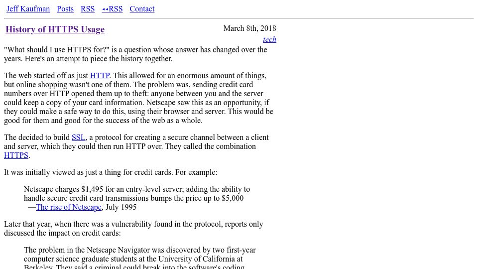 Screenshot of jefftk.com: History of HTTPS Usage