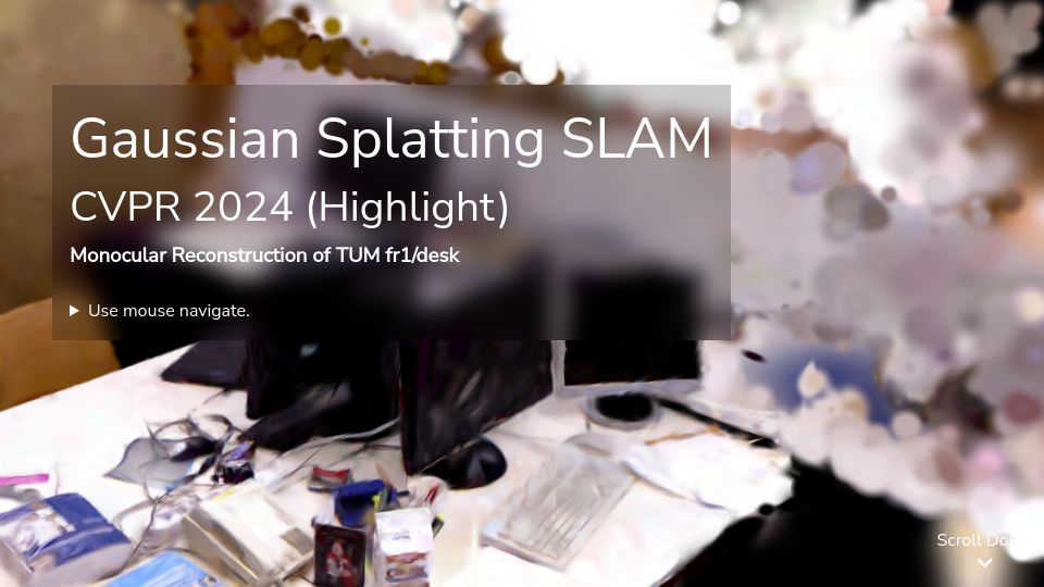 Screenshot of rmurai.co.uk: Gaussian Splatting SLAM