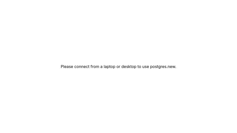 Screenshot of postgres.new: Postgres.new