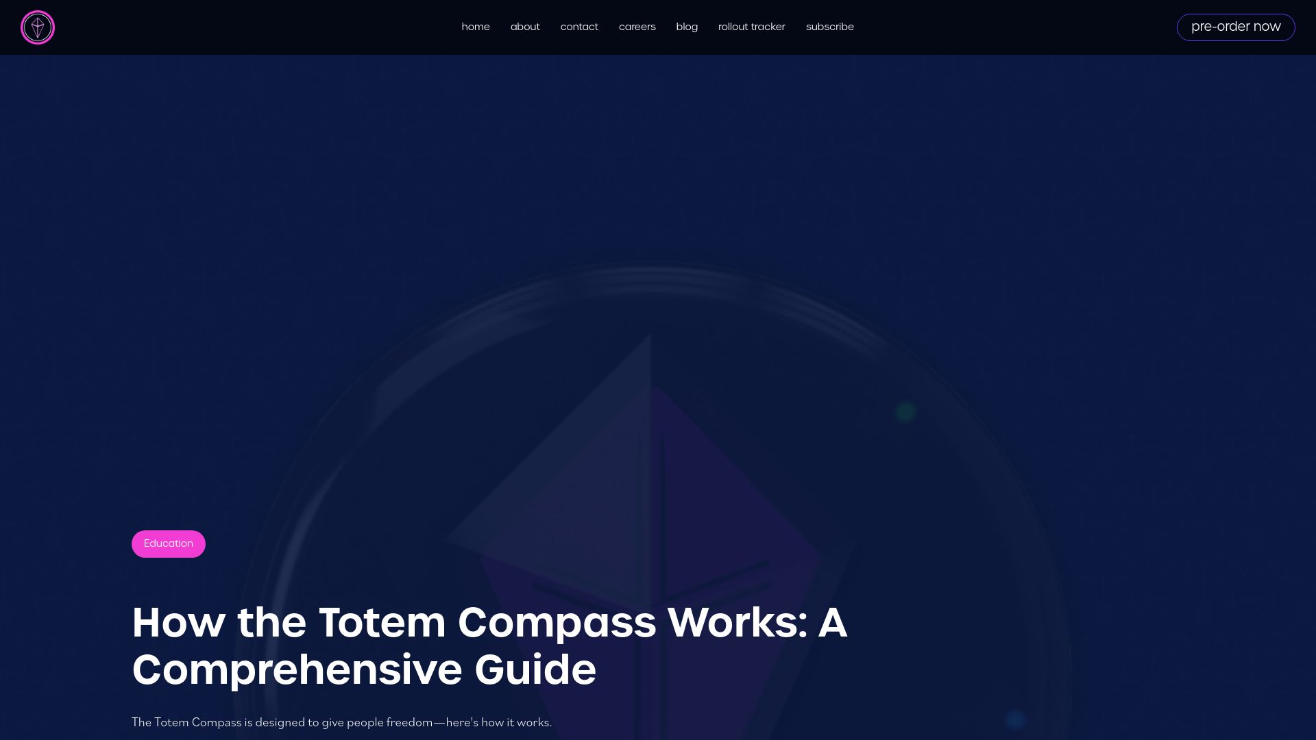 Screenshot of totemlabs.com: How the Totem Compass Works