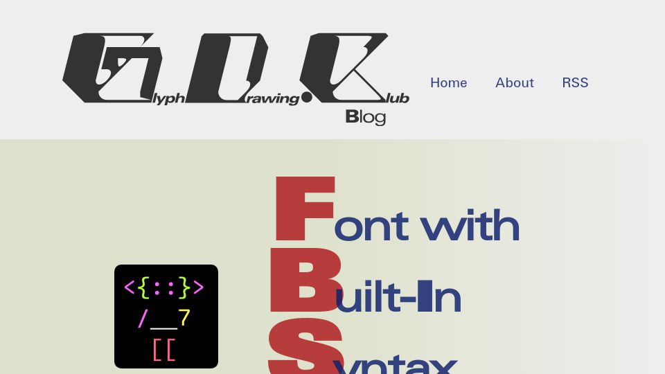 Screenshot of blog.glyphdrawing.club: Font with Built-In Syntax Highlighting