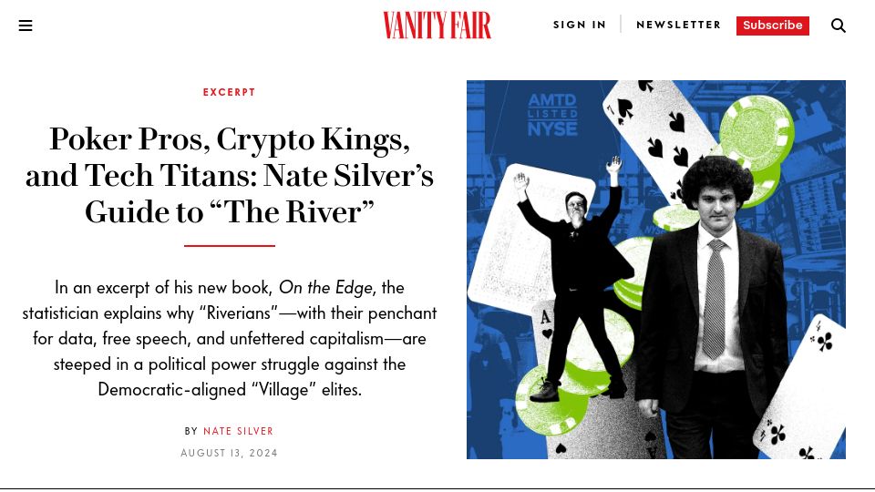 Screenshot of vanityfair.com: Nate Silver's guide to "The River"