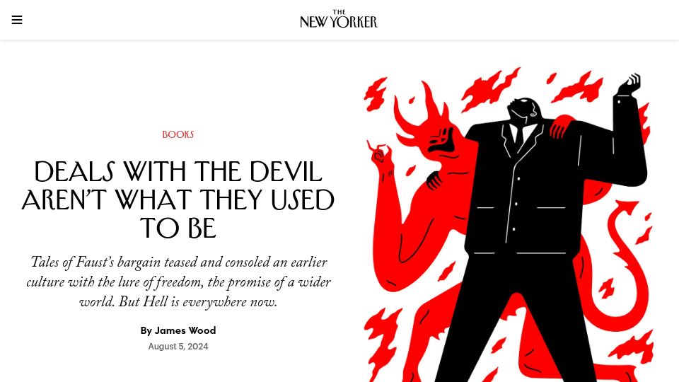 Screenshot of newyorker.com: Deals with the devil aren't what they used to be