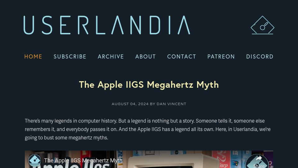 Screenshot of userlandia.com: The Apple IIGS Megahertz Myth