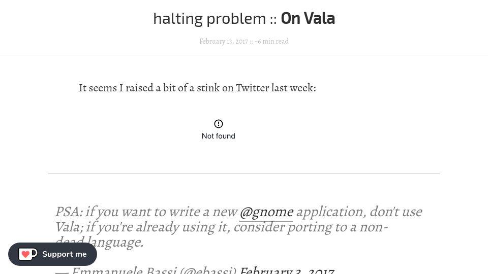 Screenshot of bassi.io: The Vala Language (2017)