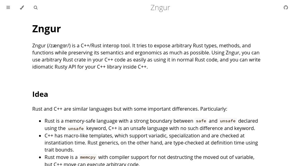 Screenshot of hkalbasi.github.io: Zngur: A C++/Rust interop tool