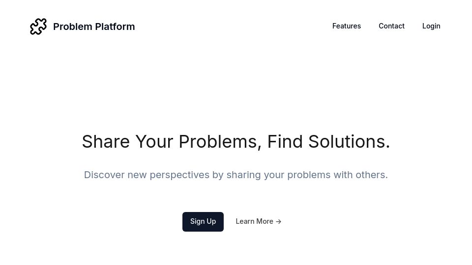 Screenshot of theproblemplatform.com: Show HN: I Made a Website for Problems