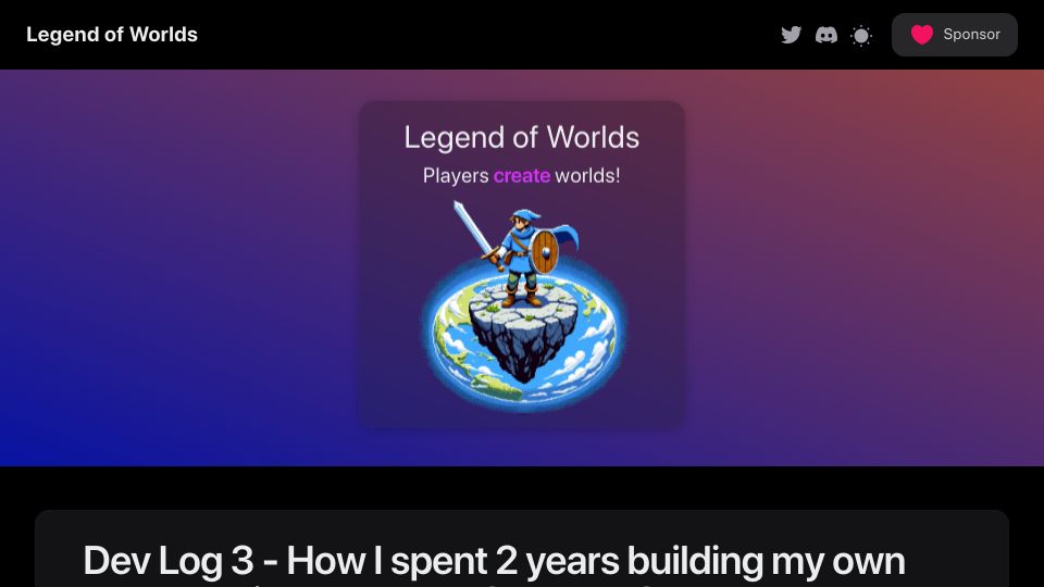 Screenshot of legendofworlds.com: I spent 2 years building my own game engine (Rust, WASM, WebGPU)