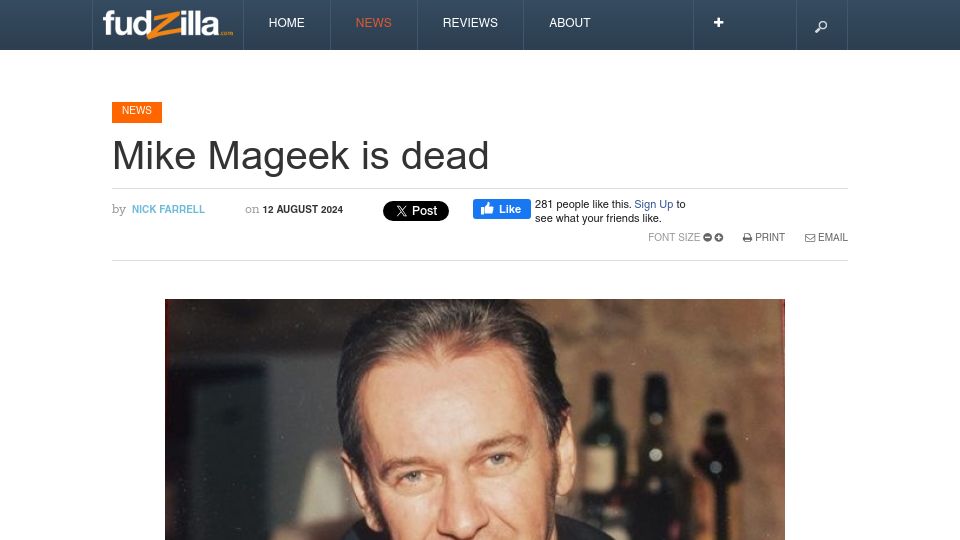 Screenshot of fudzilla.com: Mike Mageek is dead