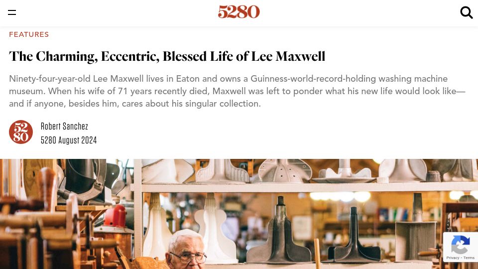Screenshot of 5280.com: The Charming, Eccentric, Blessed Life of Lee Maxwell