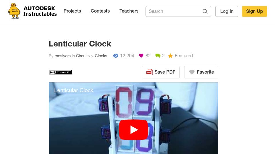 Screenshot of instructables.com: Lenticular Clock