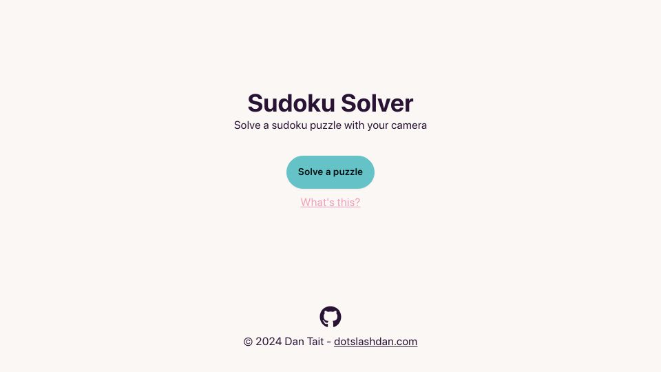 Screenshot of sudoku.dotslashdan.com: Show HN: Visual Sudoku solver in the browser