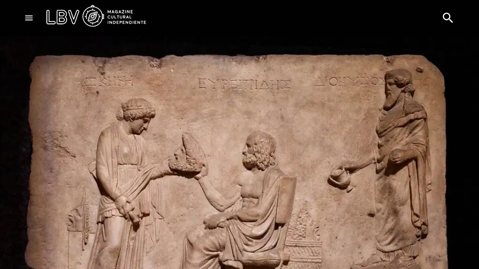 Screenshot of labrujulaverde.com: Fragments of two lost tragedies by Euripides discovered in an Egyptian papyrus