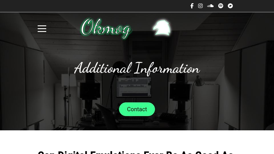 Screenshot of okmog.de: Can Digital Emulations (Plugins) Ever Be as Good as Analog Hardware?
