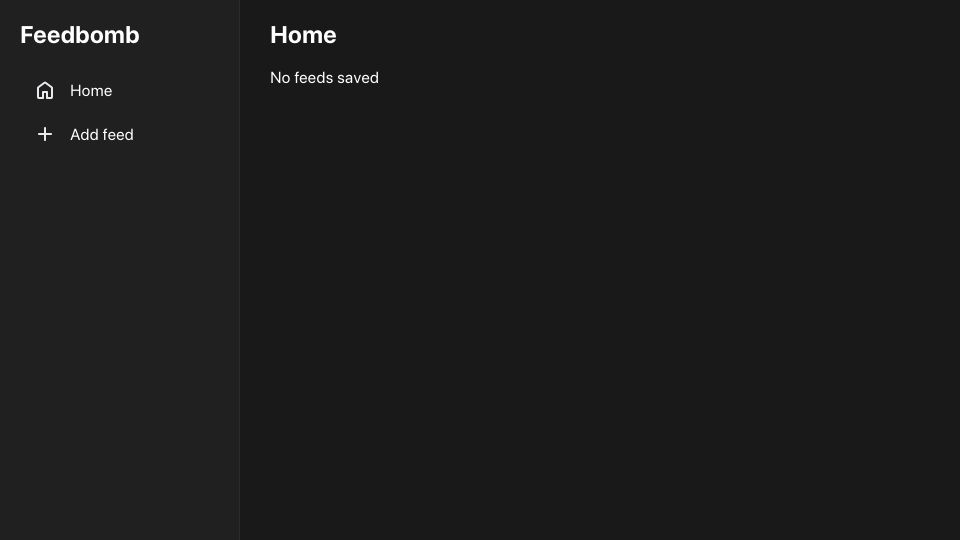 Screenshot of feedbomb.app: Show HN: A simple and powerful RSS reader for the web