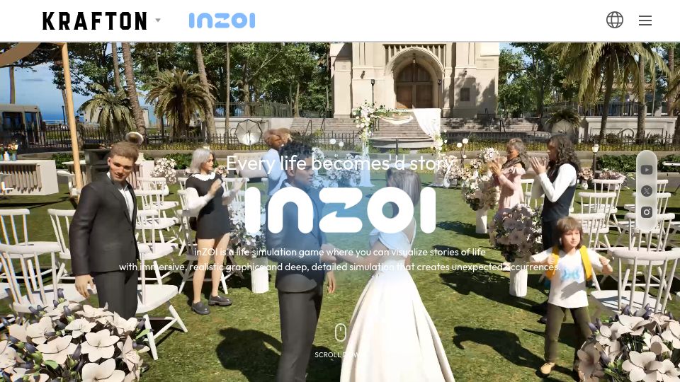 Screenshot of playinzoi.com: PUBG developer Krafton make a life simulation game inzoi