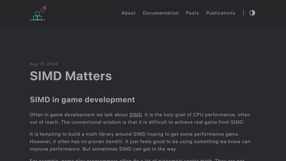Screenshot of box2d.org: SIMD Matters: Graph Coloring