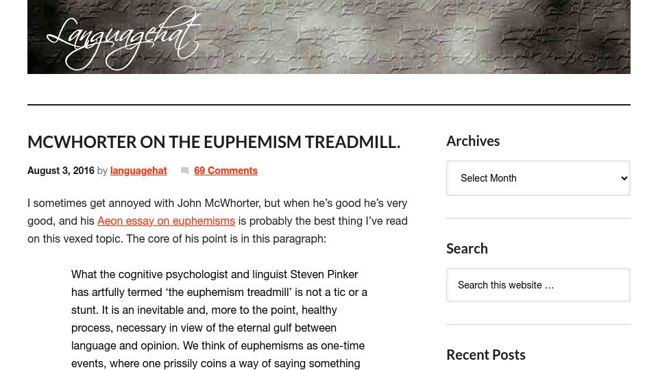 Screenshot of aeon.co: Euphemisms are best changed frequently (2016)