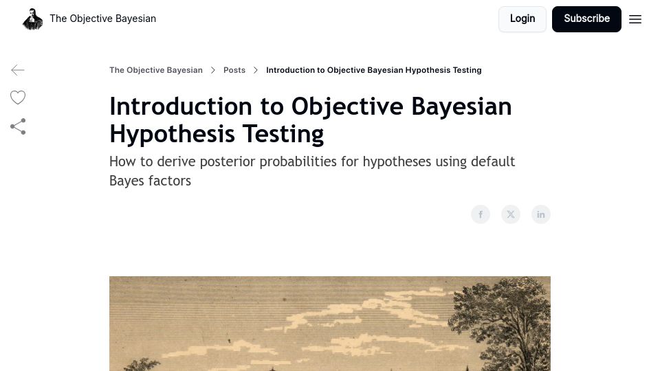Screenshot of objectivebayesian.com: Objective Bayesian Hypothesis Testing