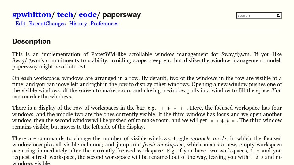 Screenshot of spwhitton.name: Papersway – a scrollable window management for Sway/i3wm