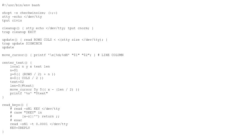 Screenshot of 0x0.st: Pong.bash