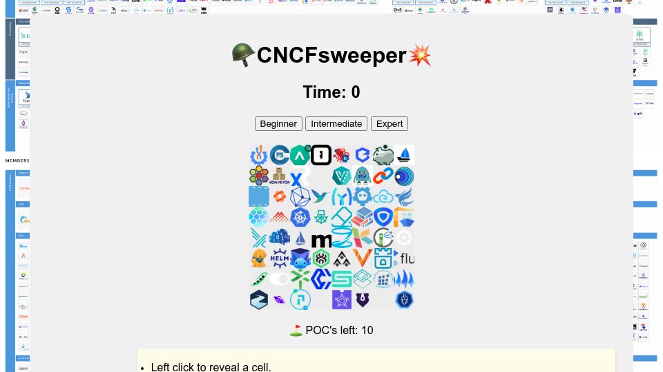 Screenshot of cncfsweeper.netlify.app: CNCFsweeper