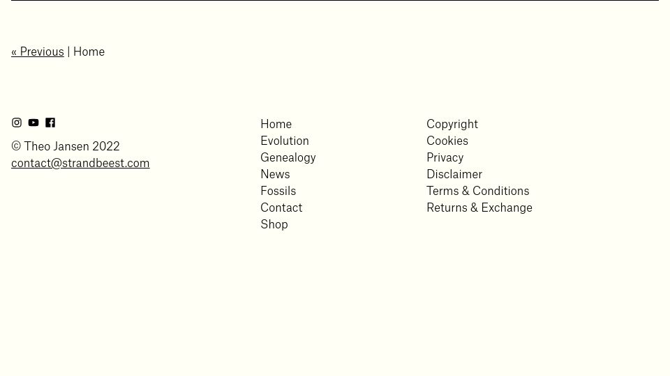 Screenshot of strandbeest.com: Strandbeest