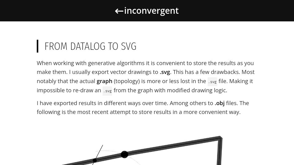 Screenshot of inconvergent.net: From Datalog to SVG