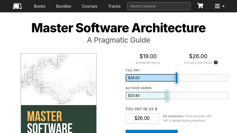 Screenshot of leanpub.com: Show HN: I published a book to save you from my software architecture mistakes