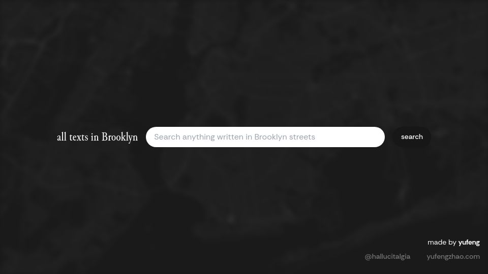 Screenshot of brooklyn.alltexts.nyc: All text in Brooklyn