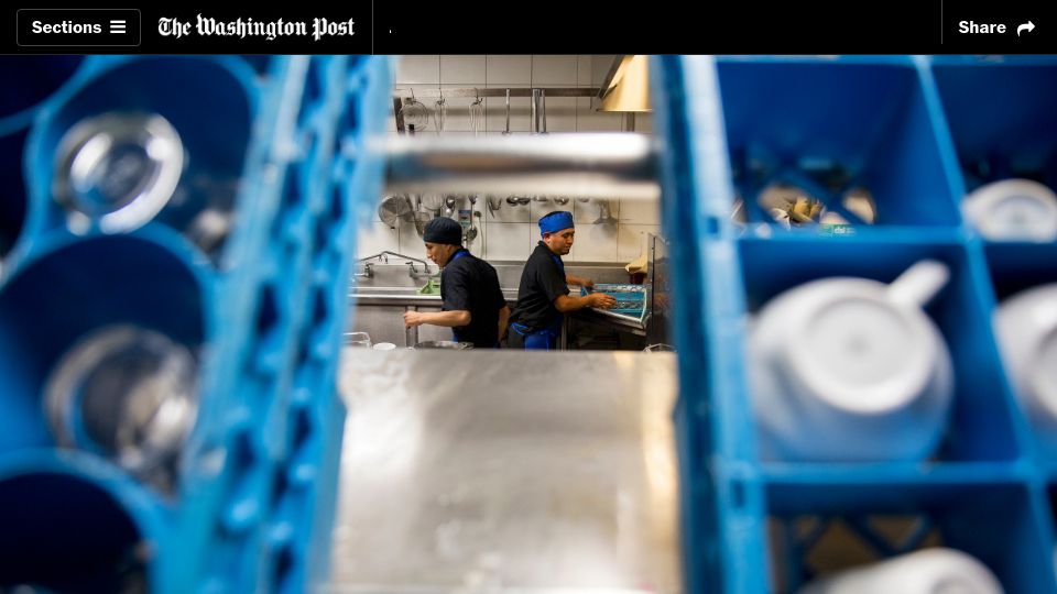 Screenshot of washingtonpost.com: A dishwasher can make or break a restaurant (2017)