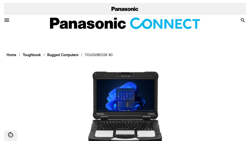 Screenshot of connect.na.panasonic.com: Panasonic Toughbook 40
