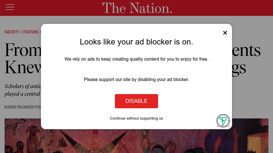 Screenshot of thenation.com: From Opium to Saffron, the Ancients Knew a Thing or Two About Drugs