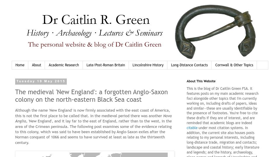 Screenshot of caitlingreen.org: The medieval 'New England' on the north-eastern Black Sea coast (2015)