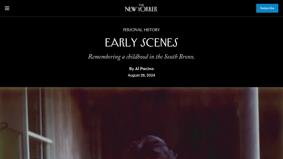 Screenshot of newyorker.com: Early Scenes: Remembering a Childhood in the South Bronx