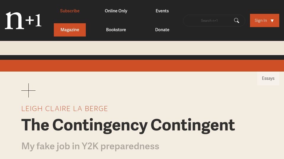 Screenshot of nplusonemag.com: My fake job in Y2K preparedness