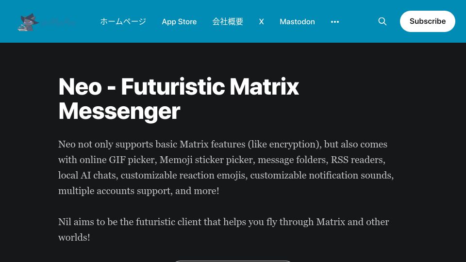 Screenshot of mszpro.com: Neo – Futuristic Matrix Messenger
