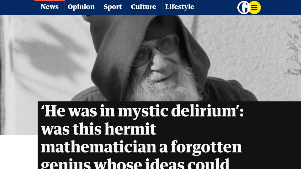 Screenshot of theguardian.com: Alexander Grothendieck