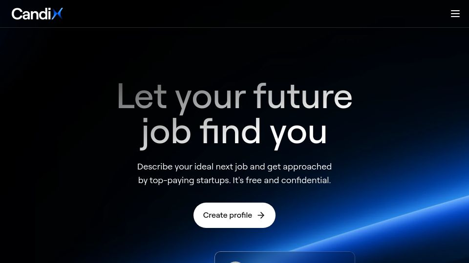 Screenshot of candix.com: Show HN: Candix, a confidential, reverse recruiting platform