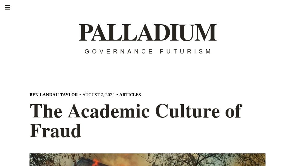 Screenshot of palladiummag.com: The Academic Culture of Fraud