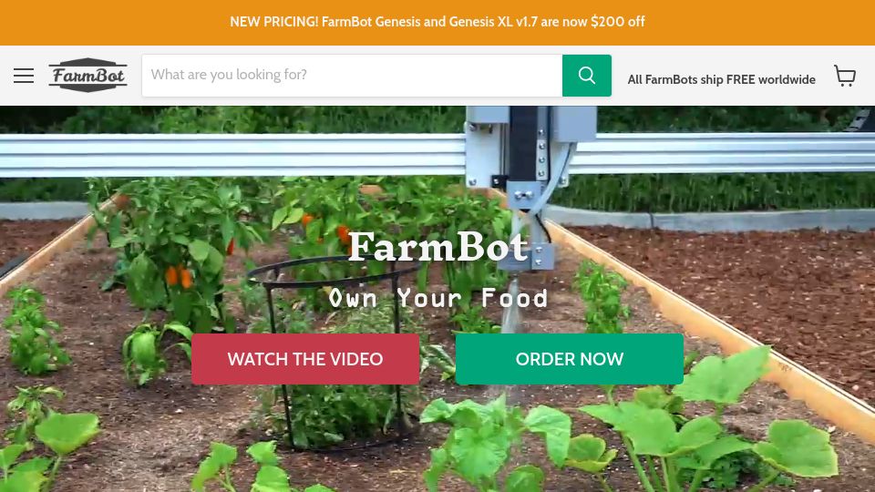 Screenshot of farm.bot: Open Source Farming Robot