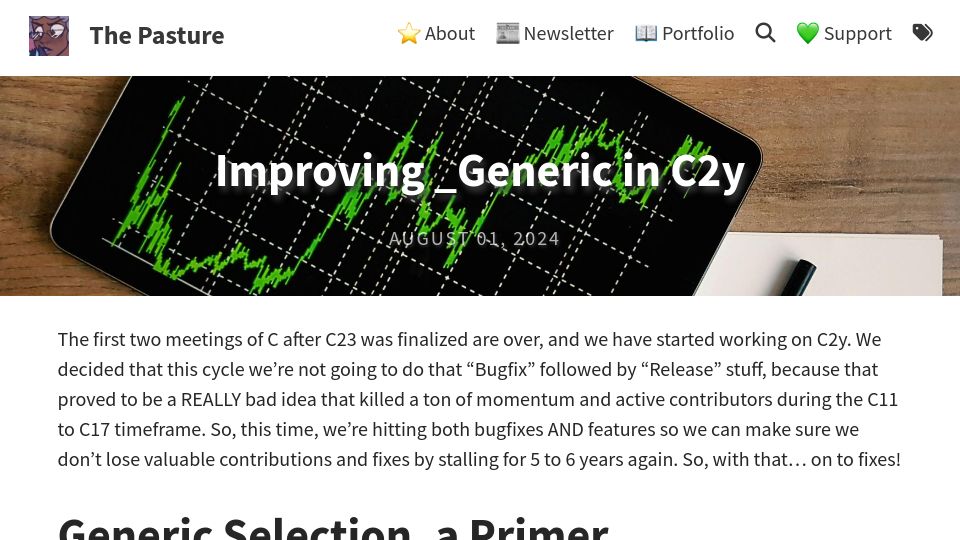 Screenshot of thephd.dev: Improving _Generic in C2y